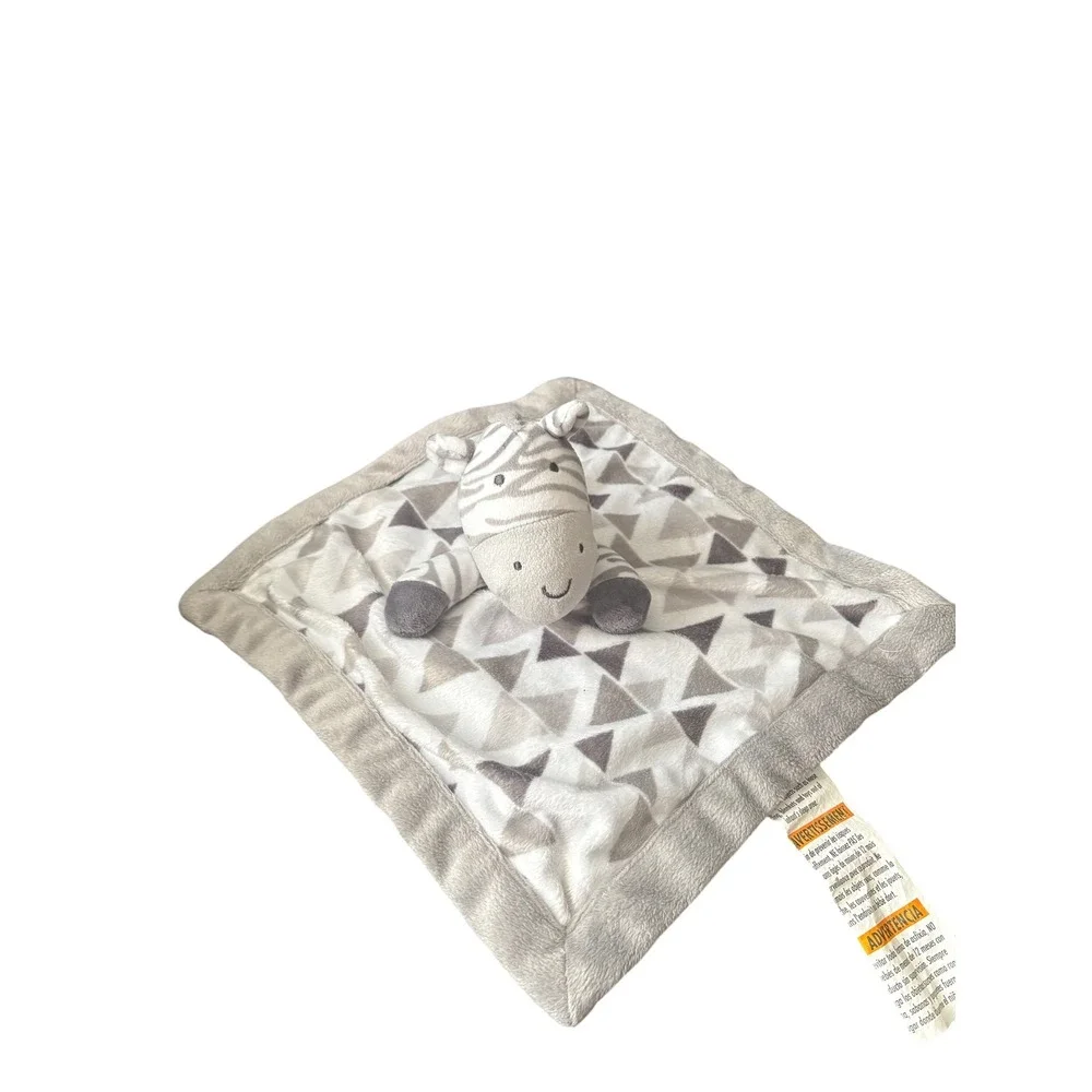 Lullaby‎ Baby Zebra Lovey Security Blanket Gray White Plush Baby Comfort Toy